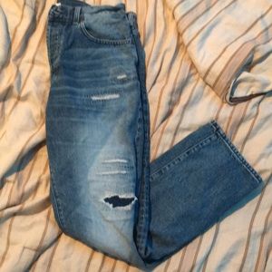 Men’s vintage look loose denim jeans